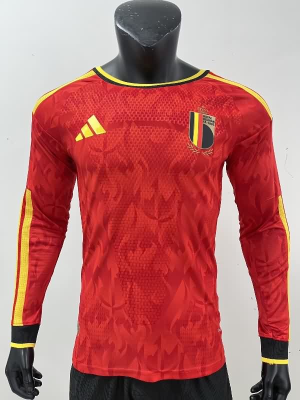 AAA Quality Belgium 2025 Home Long Sleeve Soccer Jersey (Player)