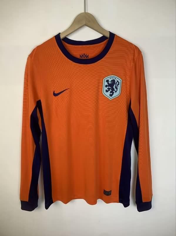 Netherlands Soccer Jersey Home Long Sleeve Replica 2024
