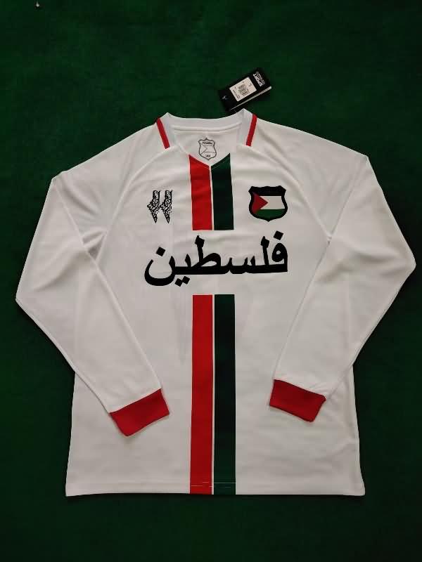 Palestine Soccer Jersey White Long Sleeve Replica 2023/24