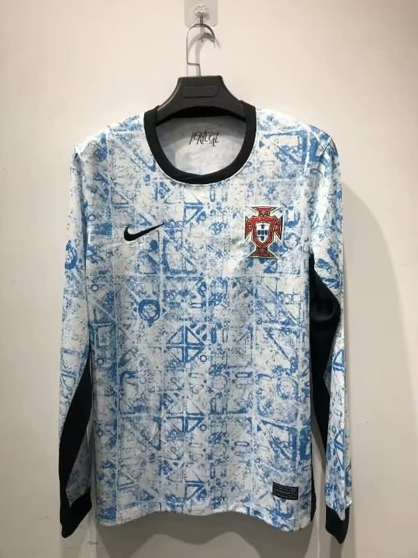 Portugal Soccer Jersey Away Long Sleeve Replica 2024