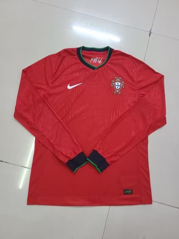 Portugal Soccer Jersey Home Long Sleeve (Player) 2024