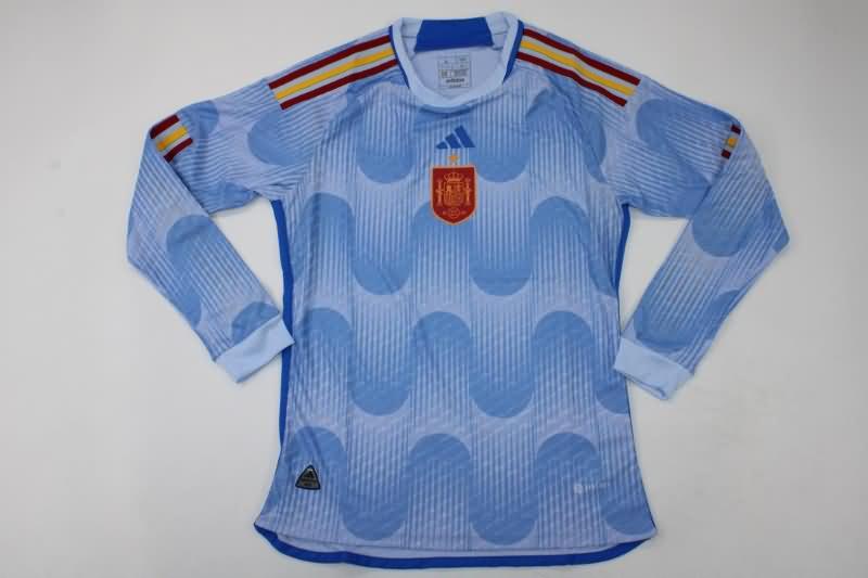 Spain Soccer Jersey World Cup Away Long Sleeve (Player) 2022