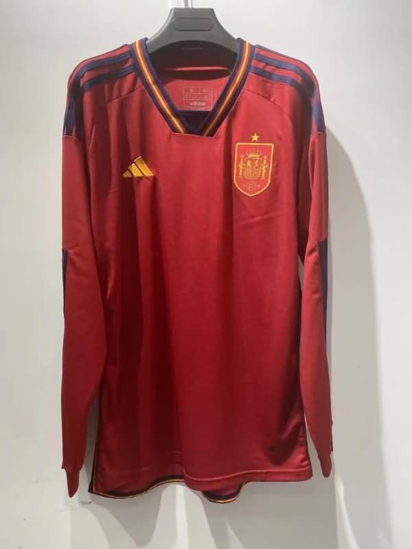 Spain Soccer Jersey World Cup Home Long Sleeve Replica 2022