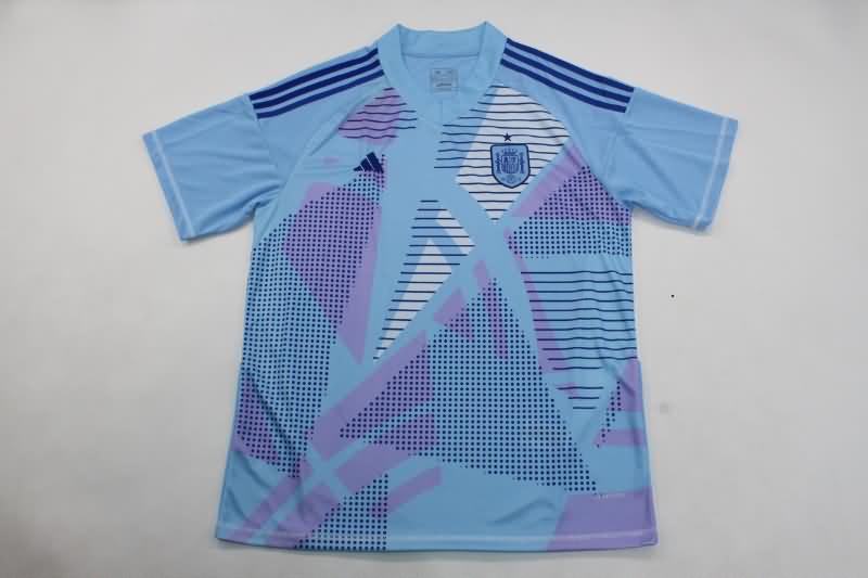 Spain Soccer Jersey Goalkeeper Blue Replica 2024