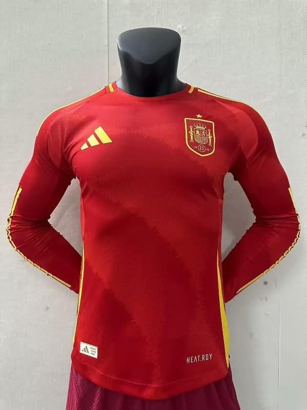 Spain Soccer Jersey Home Long Sleeve (Player) 2024