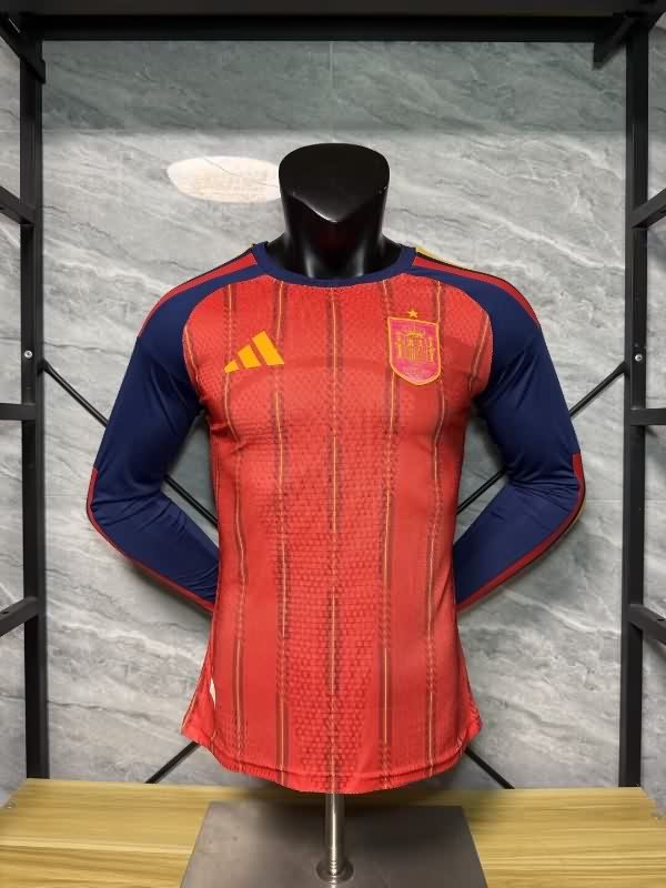 AAA Quality Spain 2026 World Cup Home Long Sleeve Soccer Jersey (Player)
