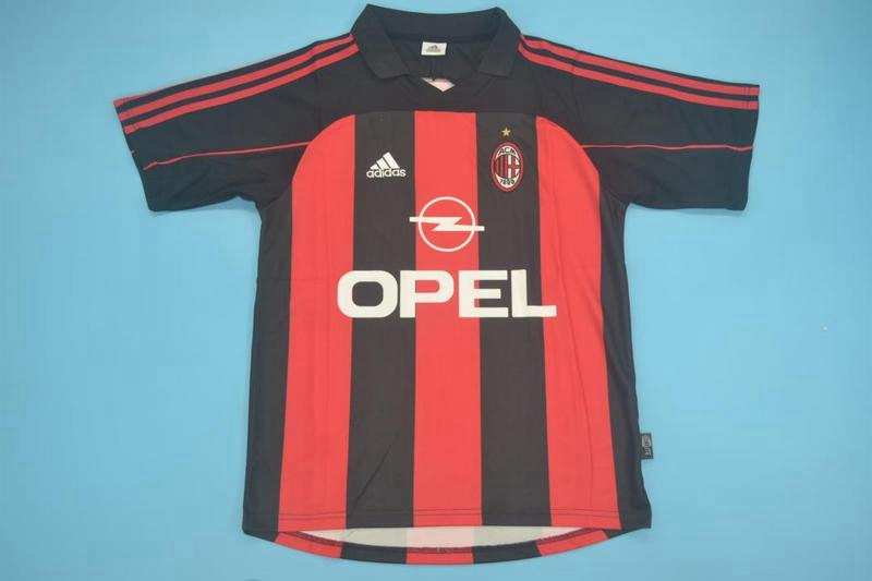AC Milan Soccer Jersey Home Retro Replica 2000/02