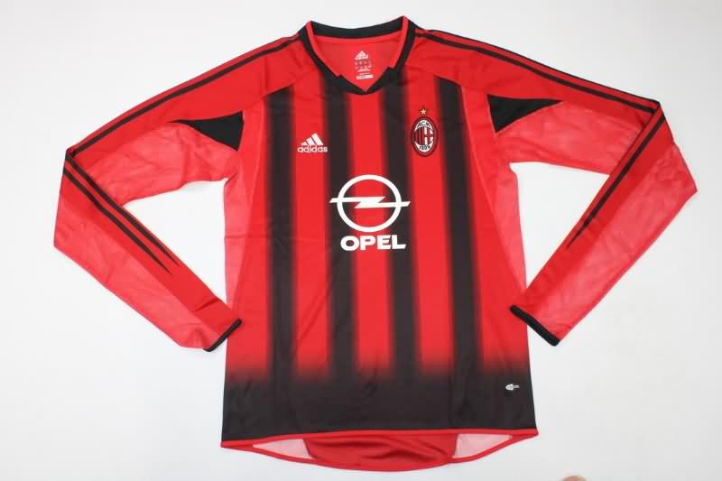 AC Milan Soccer Jersey Home Long Sleeve Retro Replica 2004/05