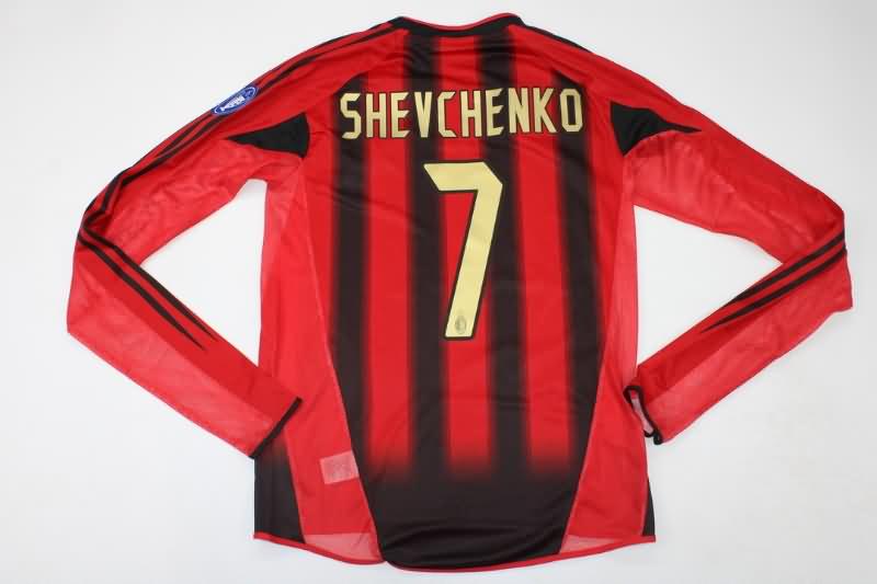 AC Milan Soccer Jersey Home Long Sleeve Retro Replica 2004/05