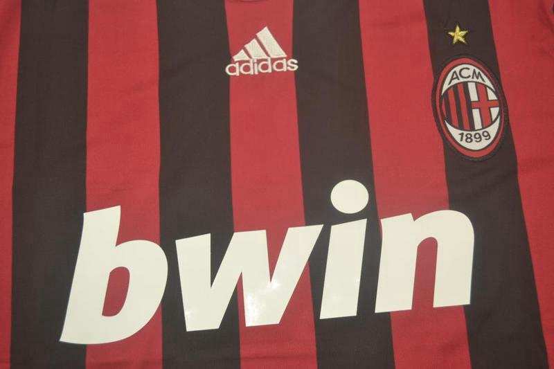 AC Milan Soccer Jersey Home Long Sleeve Retro Replica 2009/10