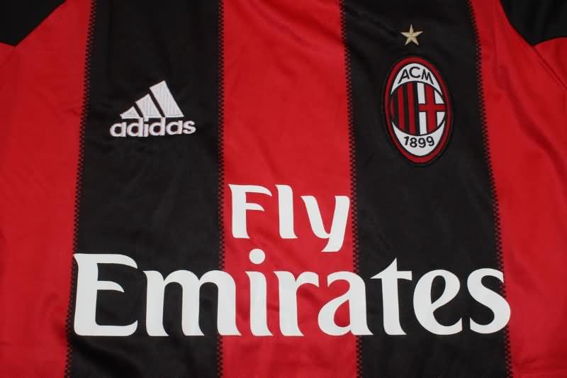 AC Milan Soccer Jersey Home Long Sleeve Retro Replica 2010/11