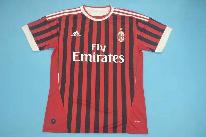 AC Milan Soccer Jersey Home Retro Replica 2011/12