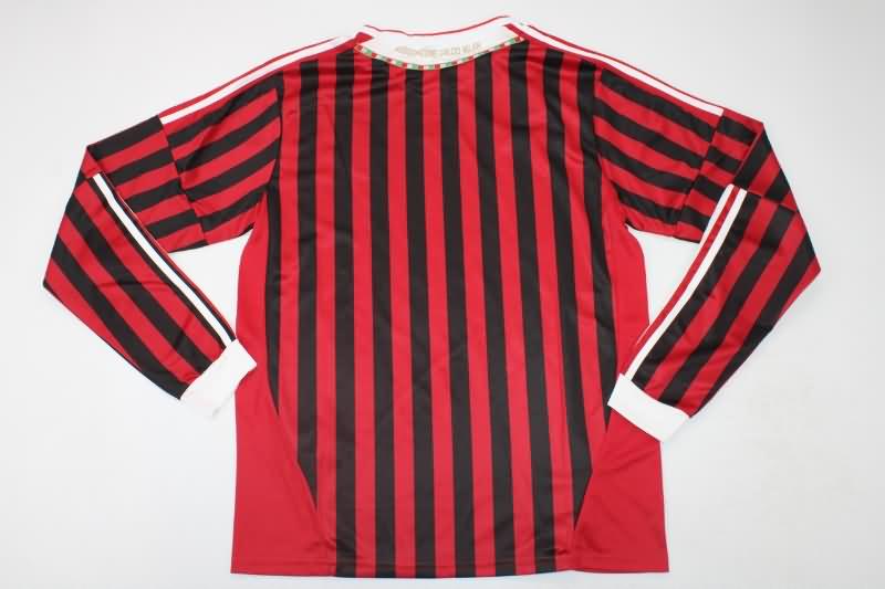 AC Milan Soccer Jersey Home Retro Long Sleeve Replica 2011/12