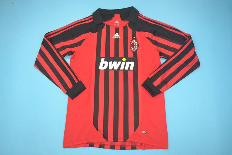 AC Milan Soccer Jersey Home Long Sleeve Retro Replica 2007/08