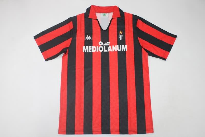 AC Milan Soccer Jersey Home Retro Replica 1989/90