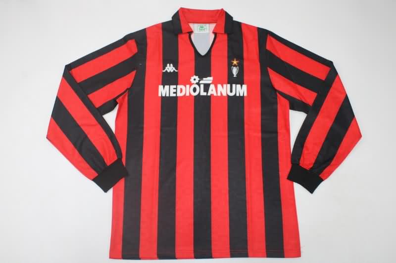 AC Milan Soccer Jersey Home Long Sleeve Retro Replica 1989/90