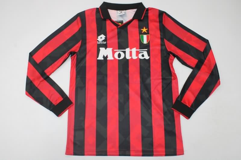 AC Milan Soccer Jersey Home Long Sleeve Retro Replica 1993/94