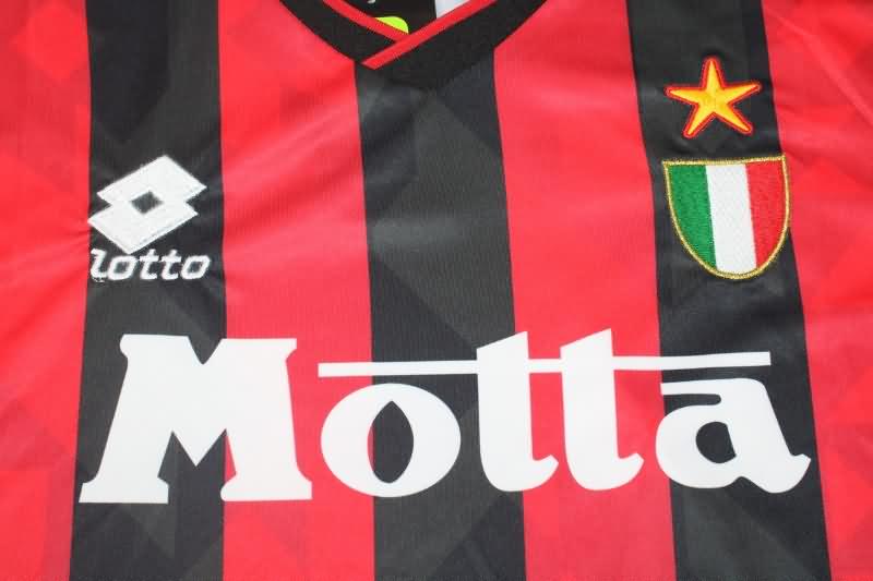 AC Milan Soccer Jersey Home Long Sleeve Retro Replica 1993/94