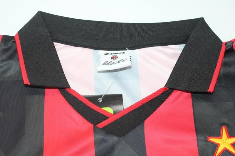 AC Milan Soccer Jersey Home Long Sleeve Retro Replica 1993/94
