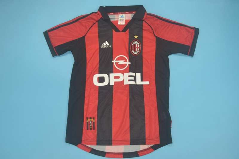AC Milan Soccer Jersey Home Retro Replica 1998/99