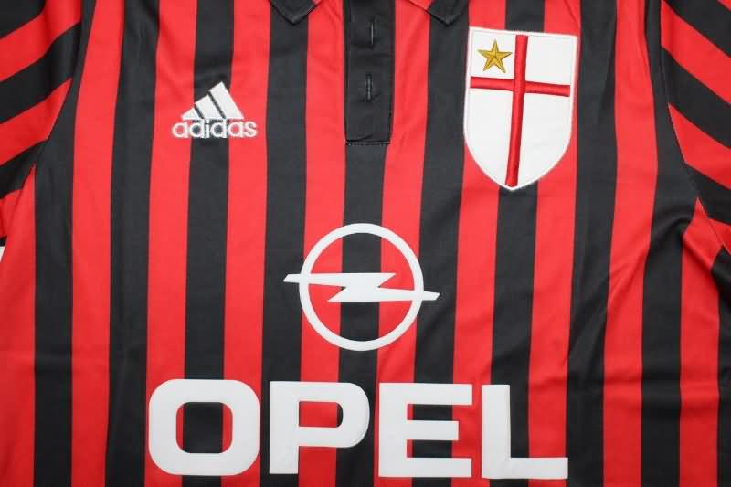 AC Milan Soccer Jersey Home Long Slevee Retro Replica 1999/00