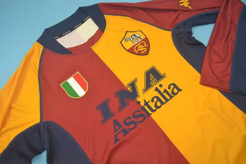 AS Roma Soccer Jersey Home Long Retro Replica 2001/02