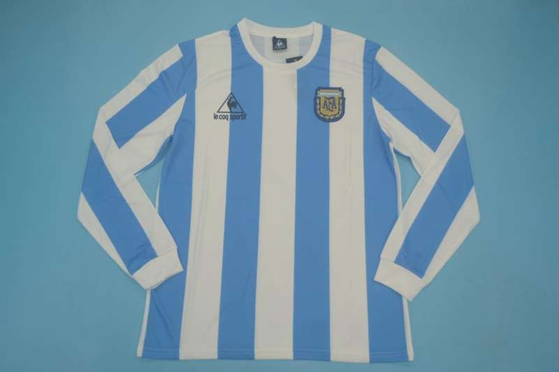 Argentina Soccer Jersey Home Long Sleeve Retro Replica 1986