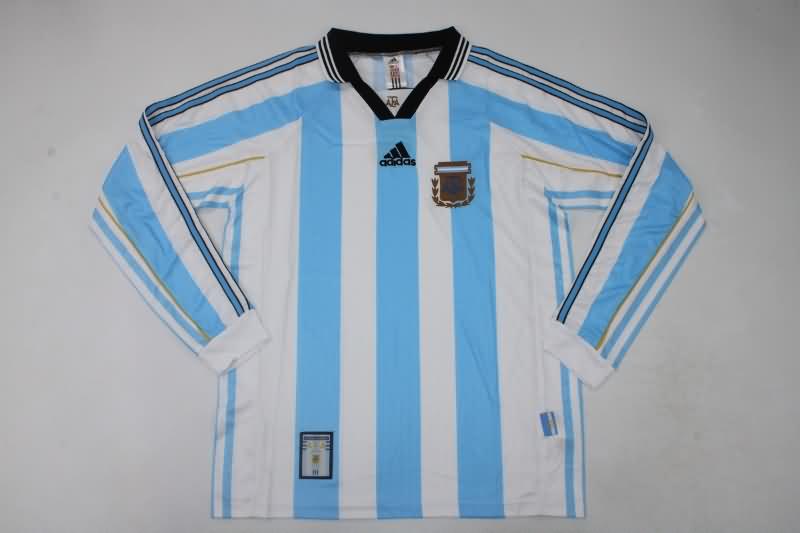 Argentina Soccer Jersey Home Long Sleeve Retro Replica 1998