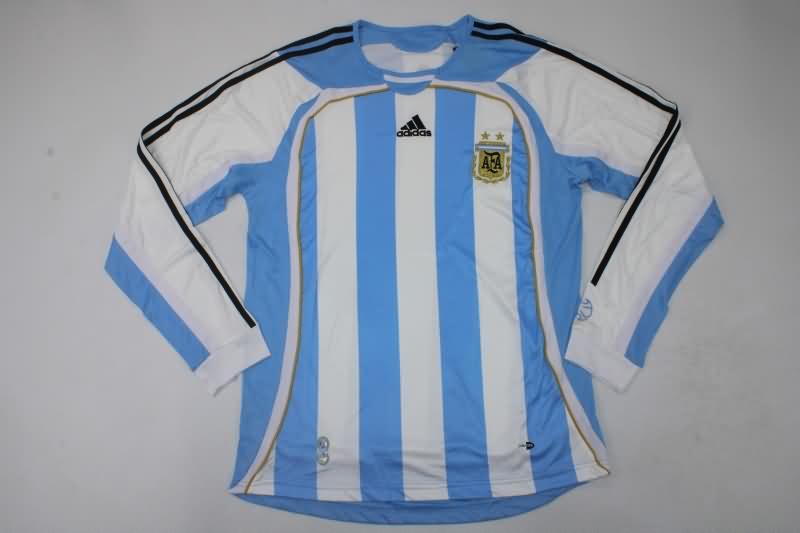 Argentina Soccer Jersey Home Long Sleeve Retro Replica 2006