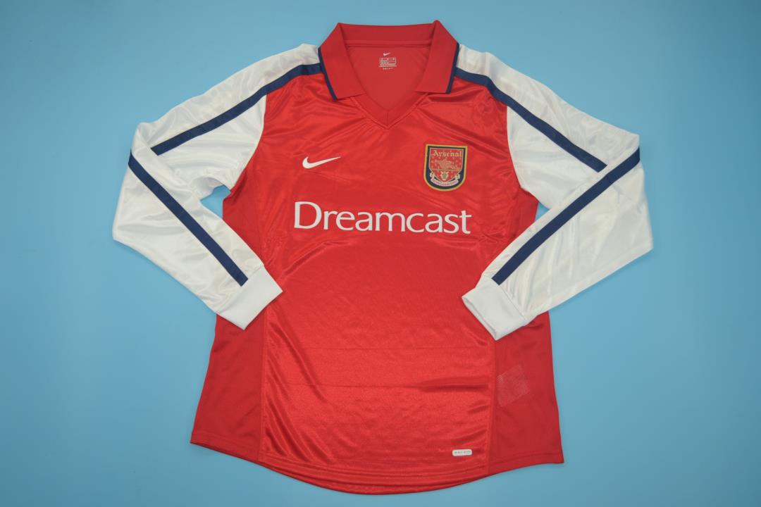Arsenal Soccer Jersey Home Long Retro Replica 2000/02