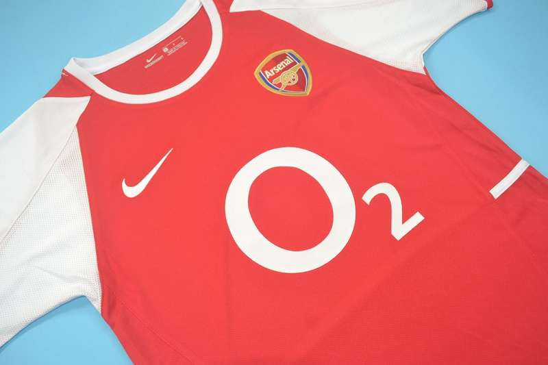 Arsenal Soccer Jersey Home Retro Replica 2002/04