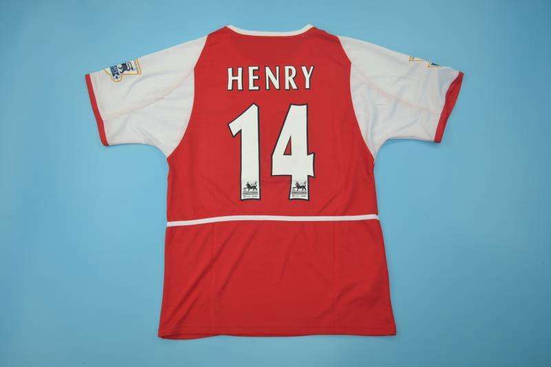 Arsenal Soccer Jersey Home Retro Replica 2002/04