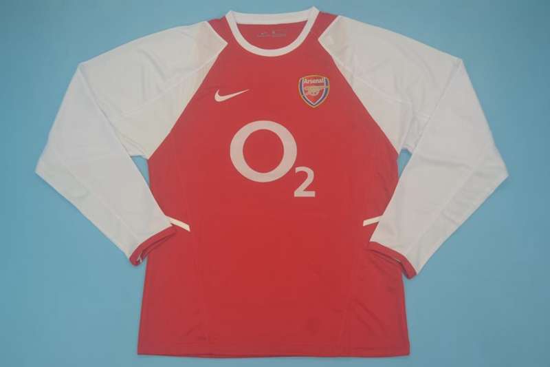 Arsenal Soccer Jersey Home Long Sleeve Retro Replica 2002/04