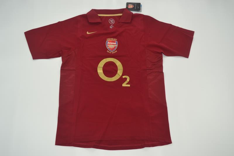 Arsenal Soccer Jersey Home Retro Replica 2005/06