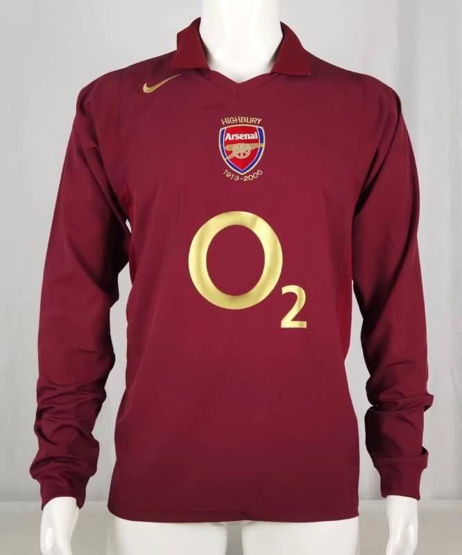 Arsenal Soccer Jersey Home Long Slevee Retro Replica 2005/06