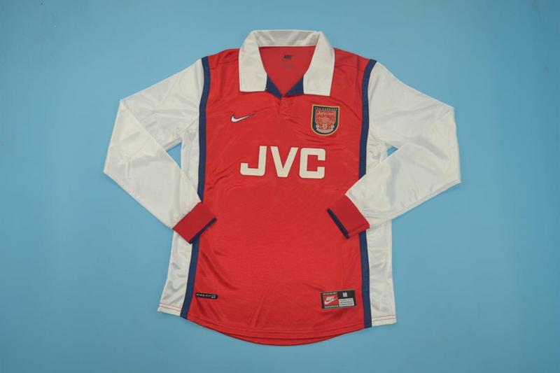 Arsenal Soccer Jersey Home Long Sleeve Retro Replica 1998/99