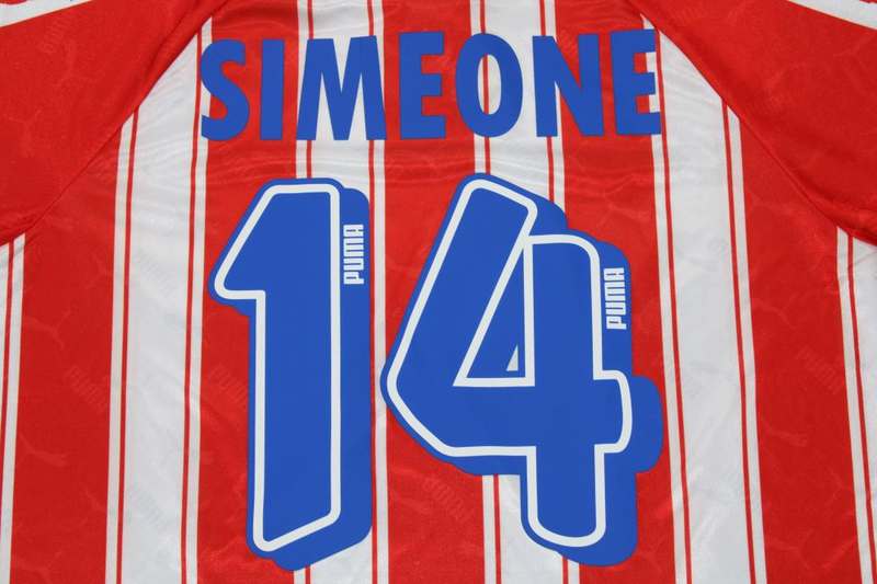 Atletico Madrid Soccer Jersey Home Retro Replica 1994/95