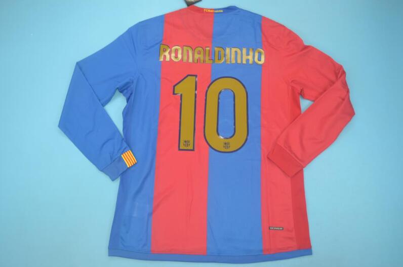 Barcelona Soccer Jersey Home Long Retro Replica 2006/07