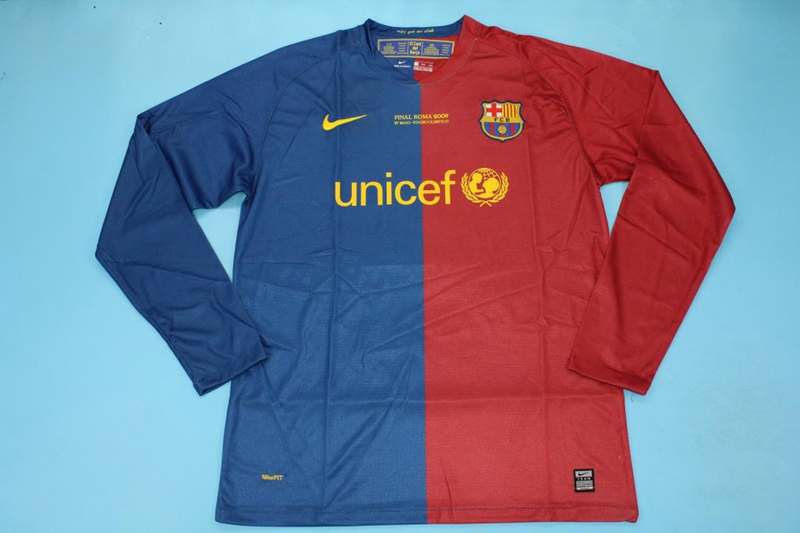 Barcelona Soccer Jersey Home Long Sleeve Retro Replica 2008/09