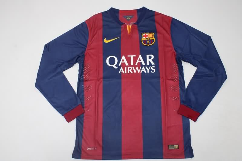 Barcelona Soccer Jersey Home Long Sleeve Retro Replica 2014/15