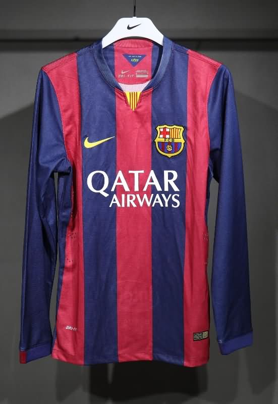 AAA Quality Barcelona 2014/15 Home Long Sleeve Retro Soccer Jersey (Player)