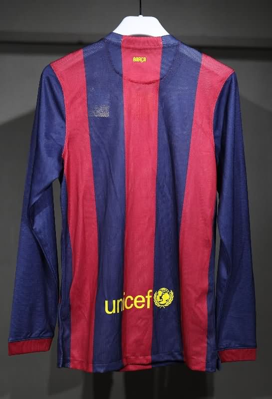 AAA Quality Barcelona 2014/15 Home Long Sleeve Retro Soccer Jersey (Player)