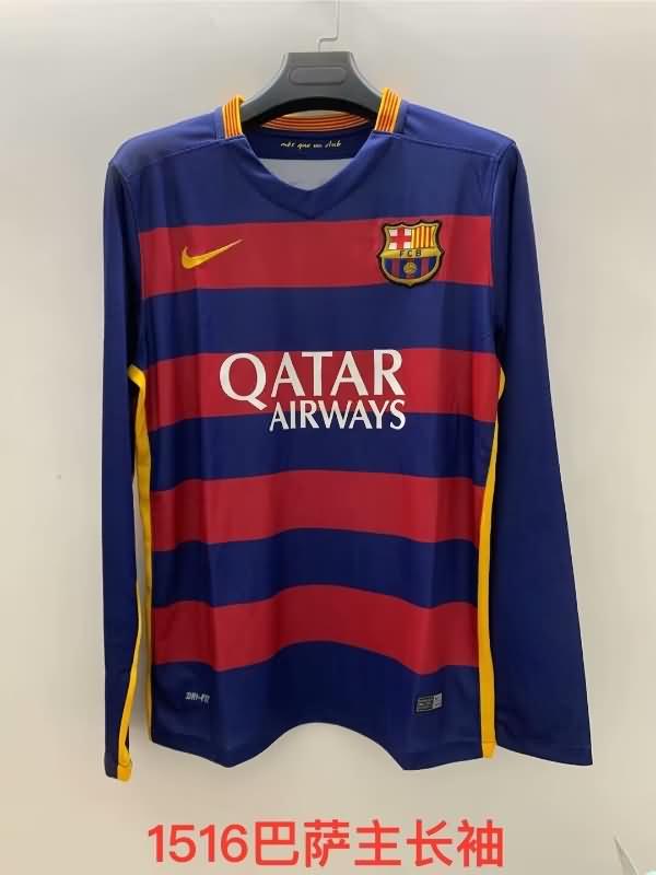 Barcelona Soccer Jersey Home Retro Long Sleeve Replica 2015/16