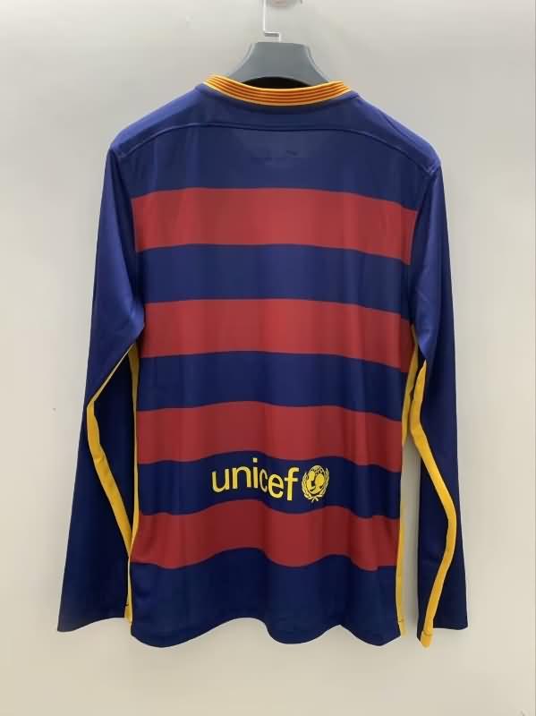 Barcelona Soccer Jersey Home Retro Long Sleeve Replica 2015/16