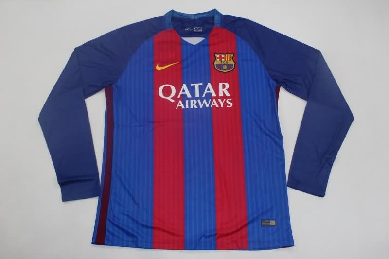 Barcelona Soccer Jersey Home Long Sleeve Retro Replica 2016/17