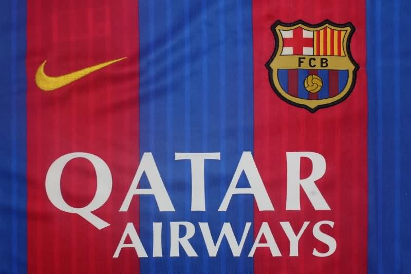 Barcelona Soccer Jersey Home Long Sleeve Retro Replica 2016/17