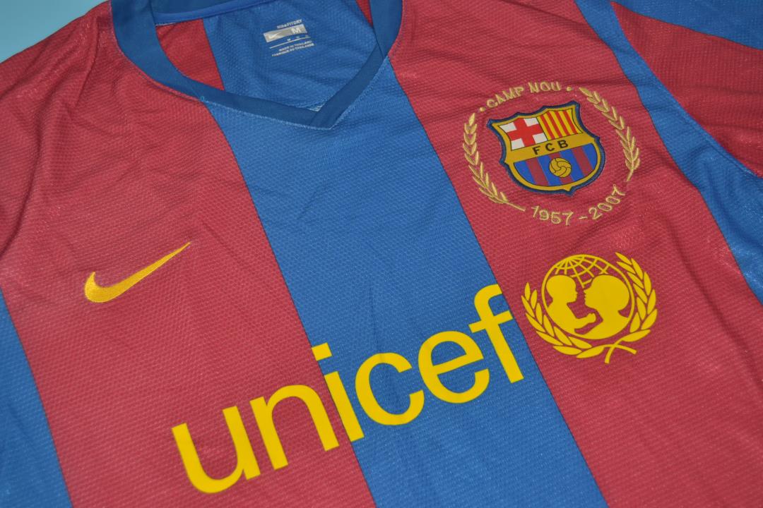 Barcelona Soccer Jersey Home Long Retro Replica 2007/08