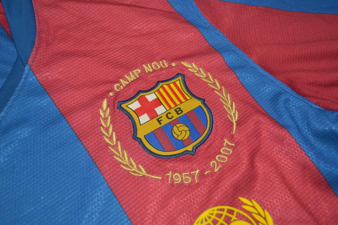 Barcelona Soccer Jersey Home Long Retro Replica 2007/08