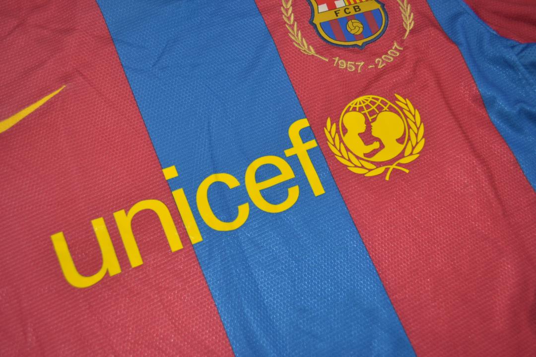 Barcelona Soccer Jersey Home Long Retro Replica 2007/08