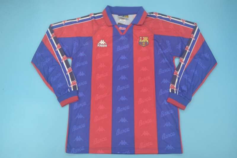 Barcelona Soccer Jersey Home Long Retro Replica 1996/97